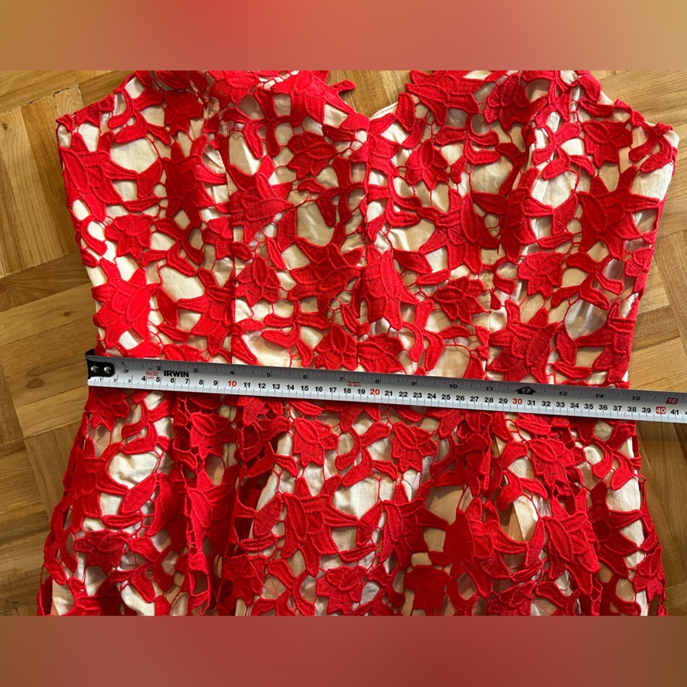 NWT Birdseye Red Lace Overlay Dress - Picture 6 of 6